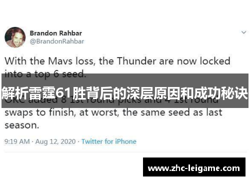 解析雷霆61胜背后的深层原因和成功秘诀